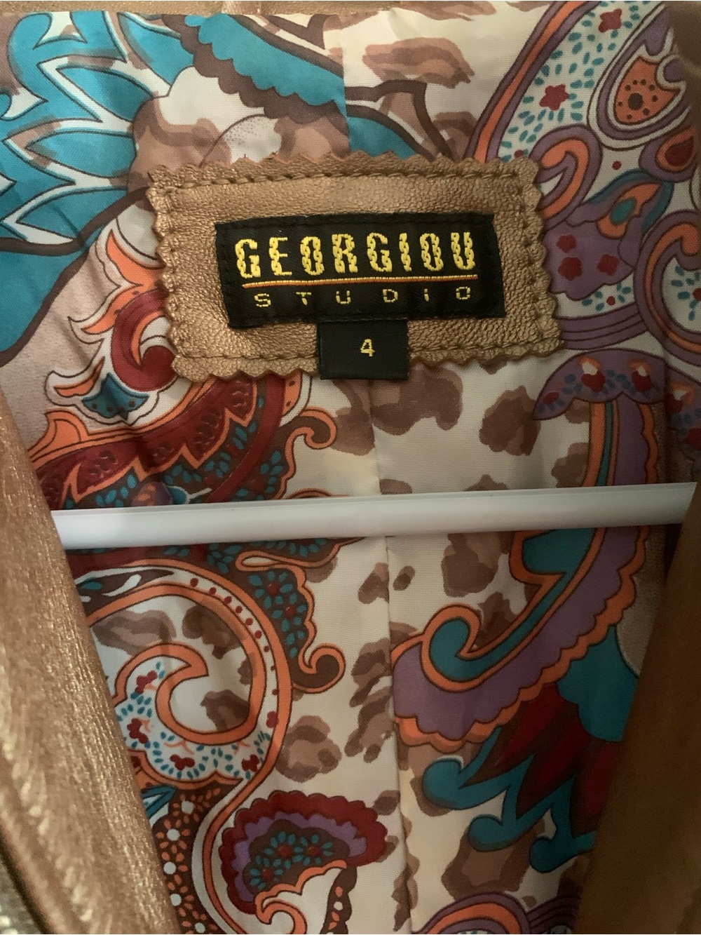 Genuine Leather Georgiou Studio Paisley Jacket - Picture 2 of 3